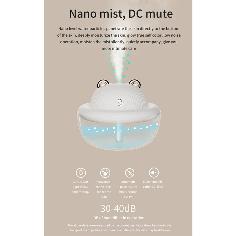 

USB Cool Mist Humidifier Mini Beer/Car Water Sprayer for Desktop Office with Timing and Automatic Shutdown-300Ml