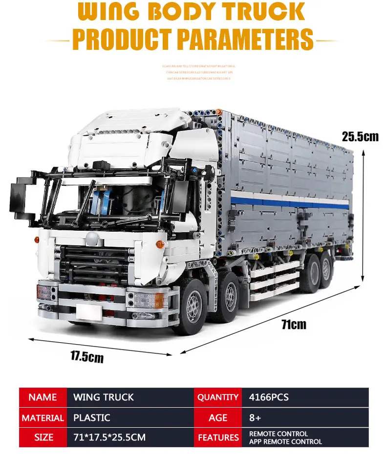 

MOULD KING MOC High-Tech The ARAKAWAS Tow Wing body Container truck Tatra Model Building Blocks brick Kids Toys Birthday Gifts