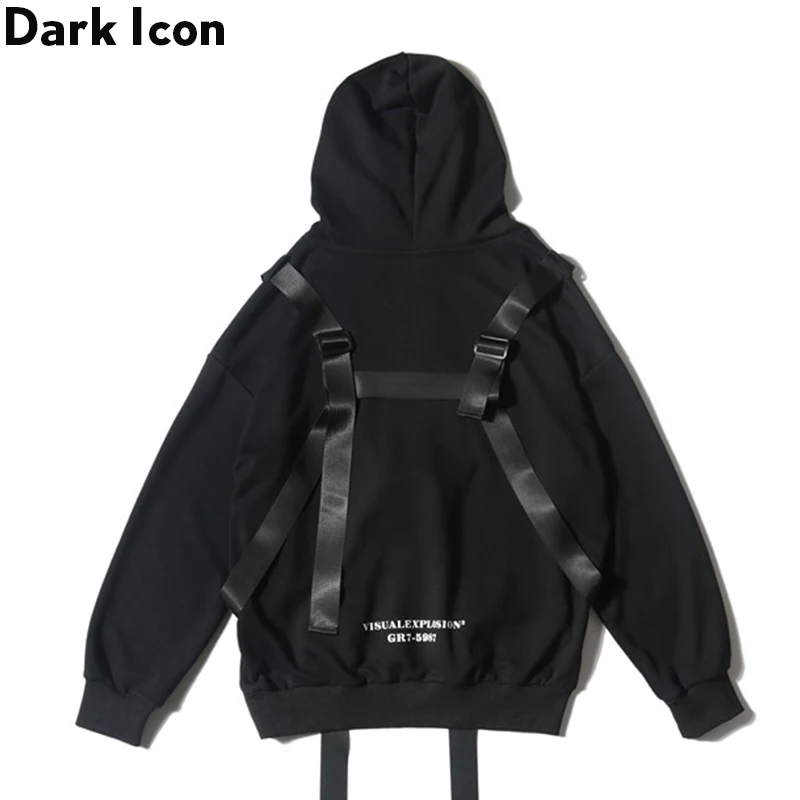 Толстовка с капюшоном Dark Icon толстовка в стиле хип хоп со съемной лентой