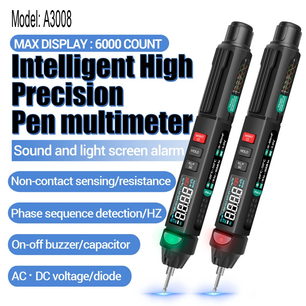

A3007/A3008 1Hz~10MHz Intelligent Multimeter True RMS Digital Multimeter AC/Direct Current Voltage Measurment Teter Dropshipping