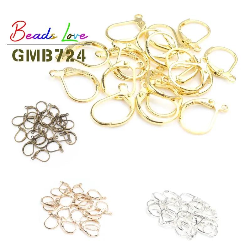 

20pcs/lot 15*10mm Silver Color France Lever Earring Hook Wire Settings Base Earrings for DIY Jewelry Making Finding Accessories