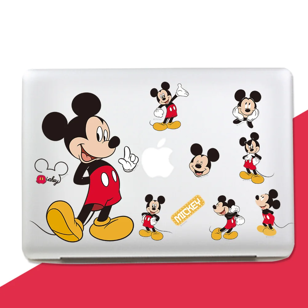 Disney мультфильм Микки Маус DIY игрушка Настенная Наклейка украшение наклейка с Минни Съемная водонепроницаемая ПВХ анимация childre