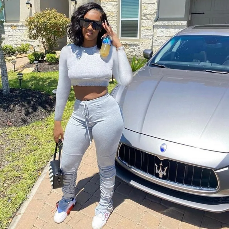 

Повседневные комплекты для женщин; Комплекты одежды; Осенняя одежда для отдыха; Укороченный топ и леггинсы; Женский спортивный костюм; Комп...