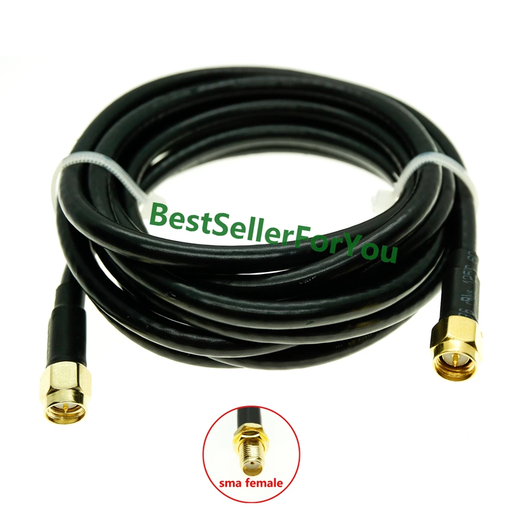 

SMA Male to SMA MALE / Female NUT BULKHEAD RG58 50 ohm Coax Coaxial Cable Pick Your Length High Quality