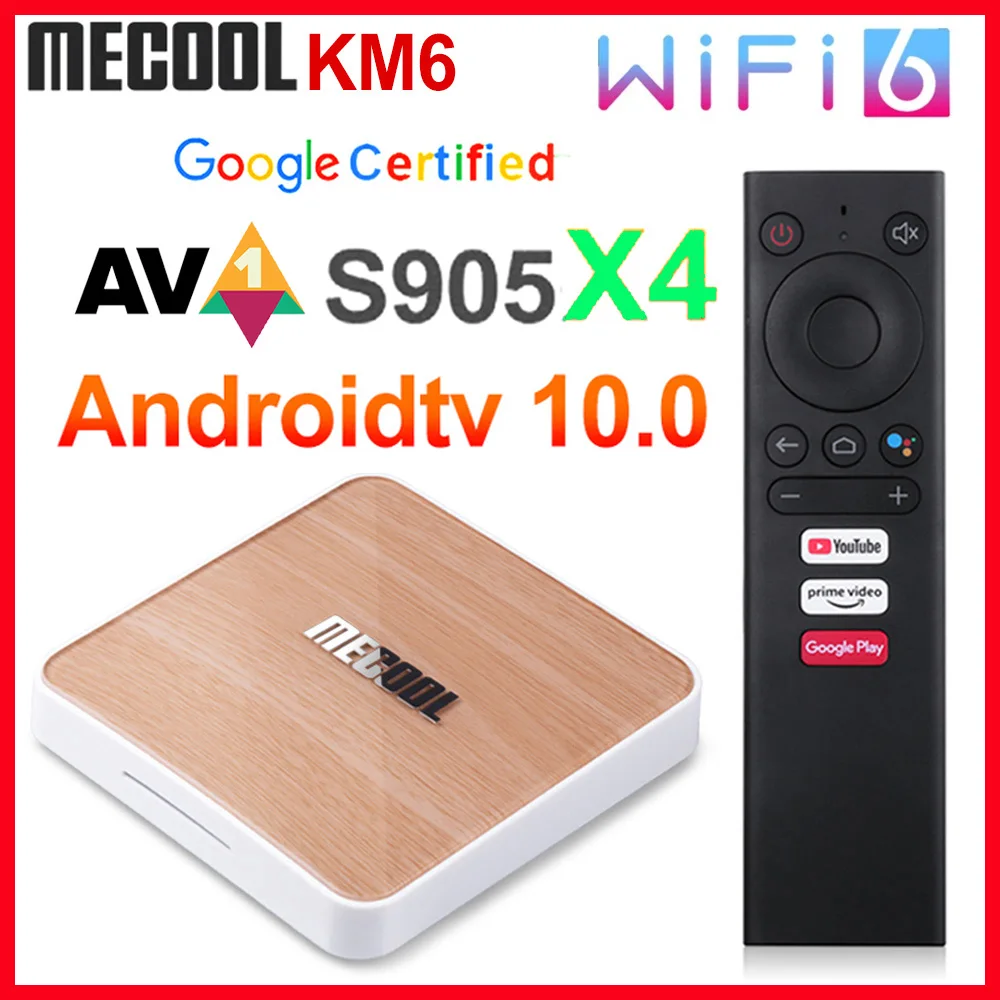 Фото ТВ приставка Mecool KM6 deluxe edition Amlogic S905X4 Android 10 4 Гб 64 Wifi 6 сертифицированная Google