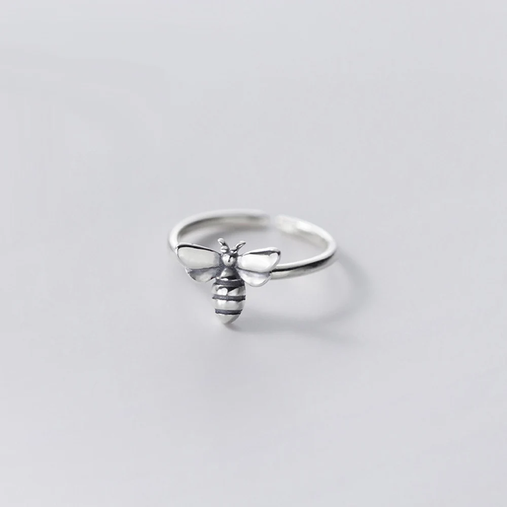 

Silver Color Vintage Bee Open Rings Cute Bumble Bee Adjustable Ring for Women Girls Hypoallergenic Jewelry