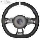 Блестящие пшеницы черная обувь из натуральной замши на каблуке DIY ручной шить чехол рулевого колеса автомобиля для Volkswagen VW Golf 7 GTI R MK7 VW Polo