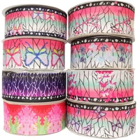 5yards 2538mm colorful butterfly printed grosgrain ribbon for diy craft hair bow card gifts wrapping clothes sewing accessories
