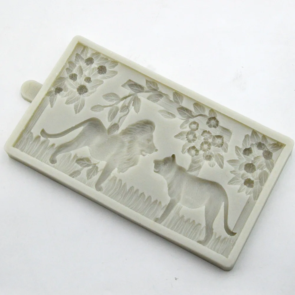 Cartoon Animal Fondant Cake Silicone Mold Lion Shape Peach Leaf Chocolate Decorating Tools | Дом и сад