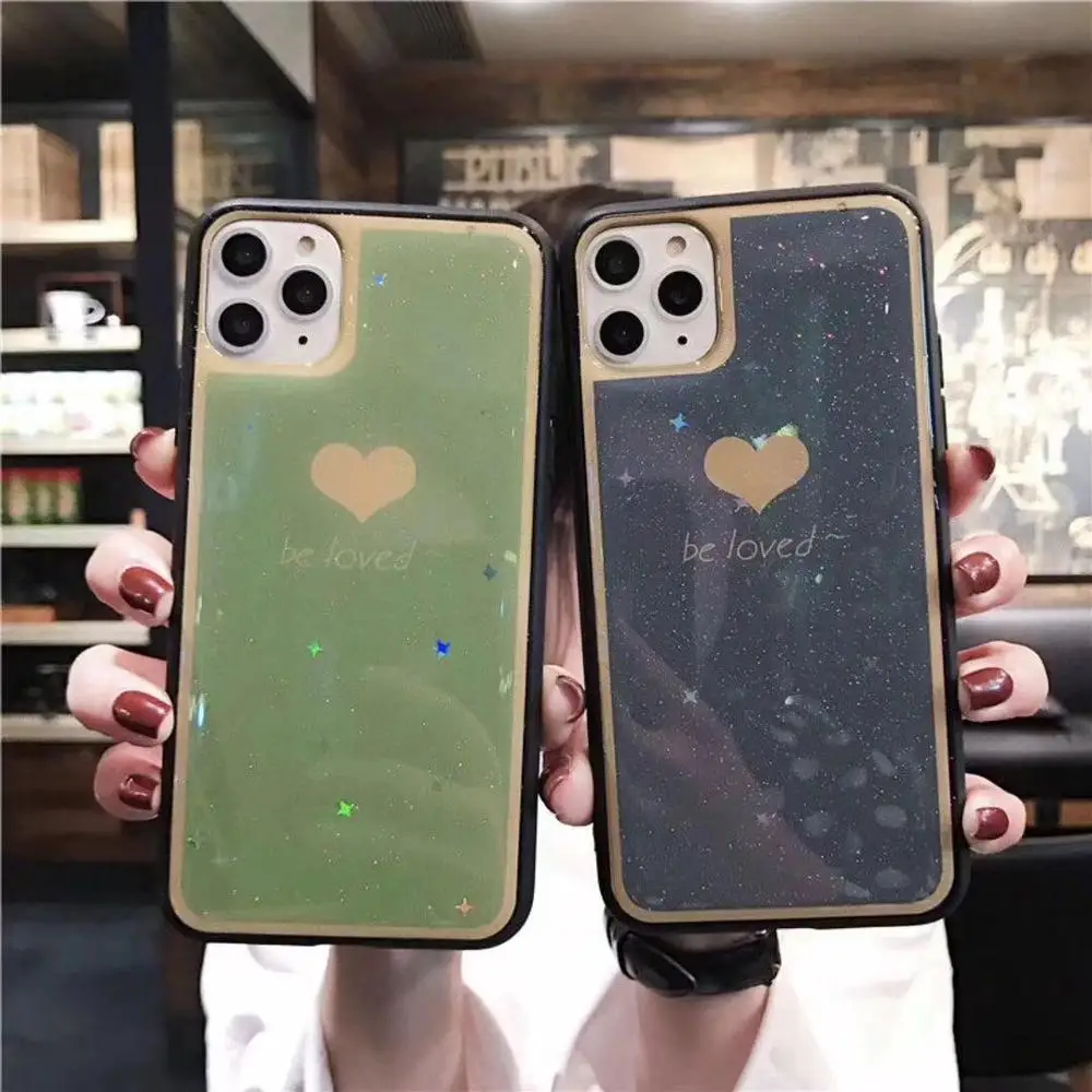 Мягкий силиконовый чехол для телефона iPhone 7 8 6 s Plus X XS XR 11 Pro Max блестящая эпоксидная