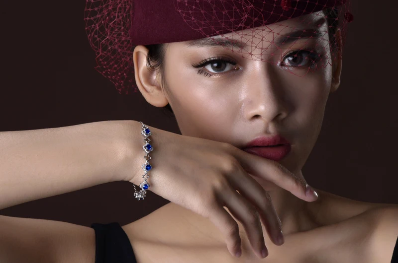 Женский браслет из натурального сапфира MLZB тонкий однотонный Браслет чистого