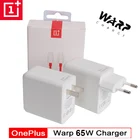 Оригинальный адаптер питания Oneplus Warp Charge 65 Вт, быстрое зарядное устройство стандарта ЕС и США 65 Вт, кабель Type C-Type C One Plus 9 pro 9R 8T 8 nord n100