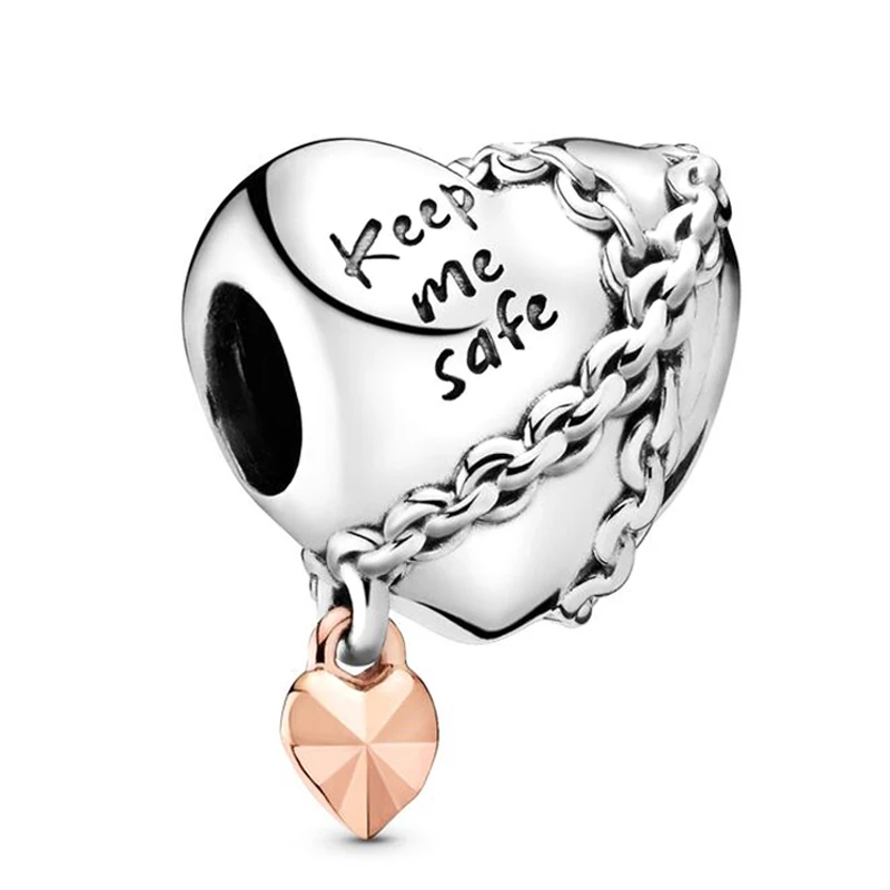 keep me safe Nan Sister Grand Daughter Лучший Друг Микки Сердце Бусины Подходит Pandora браслет и браслет DIY для женщин Изготовление ювелирных изделий - Цвет: keep me safe