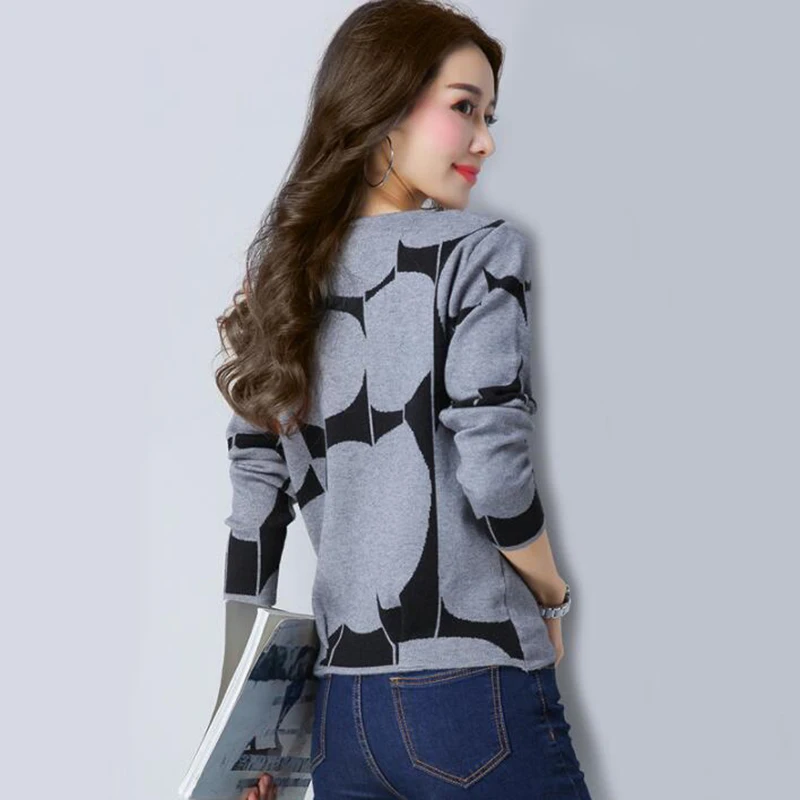Женские свитера и пуловеры осенне-зимняя одежда вязаный свитер с длинным рукавом