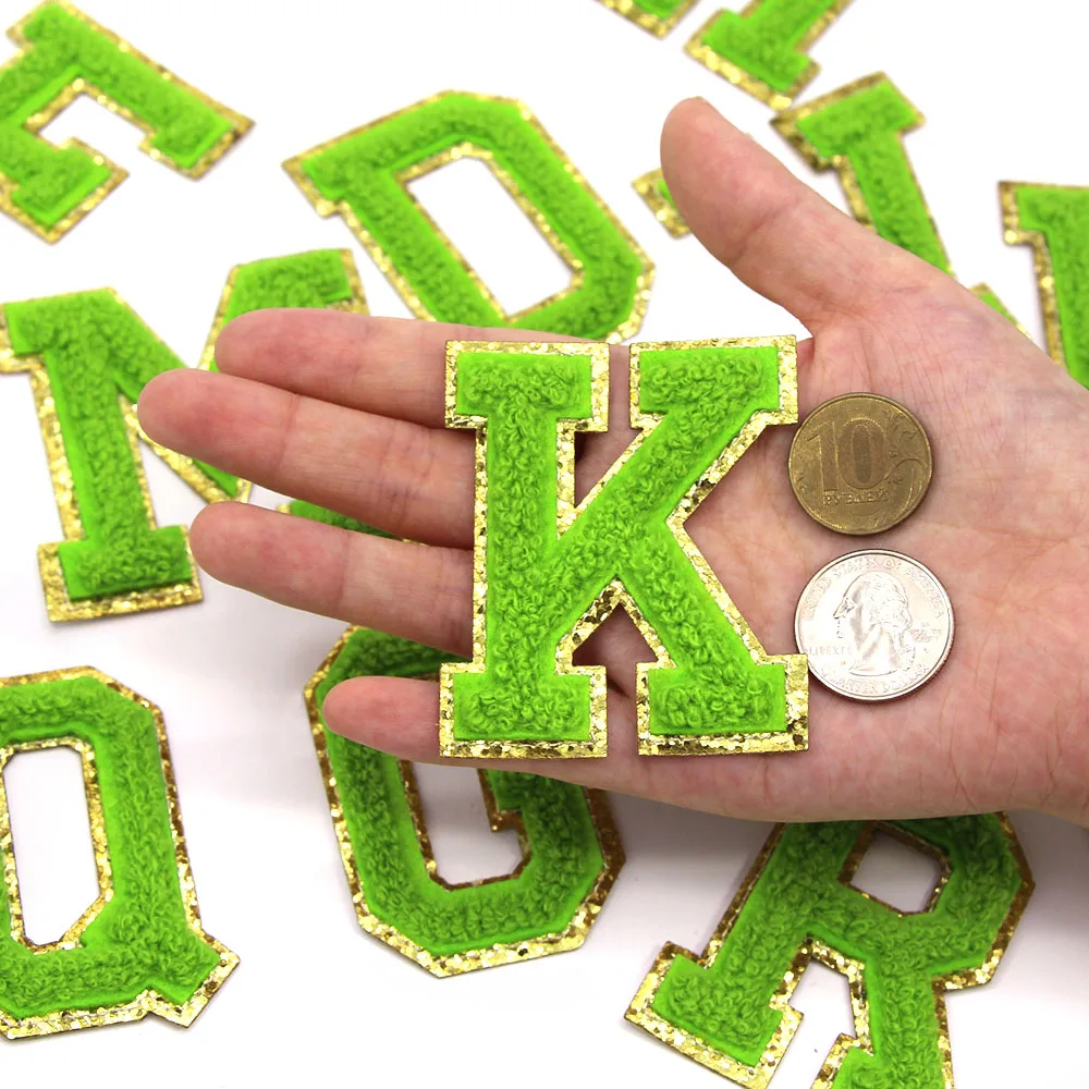 1 шт. зеленые нашивки с буквами аппликация помощью утюга для одежды вышивка