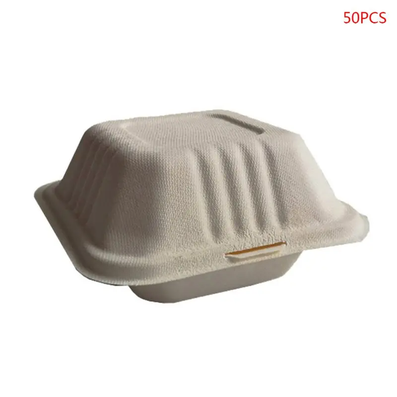 50 шт./пакет биоразлагаемые одноразовые контейнеры для еды на вынос герметичный