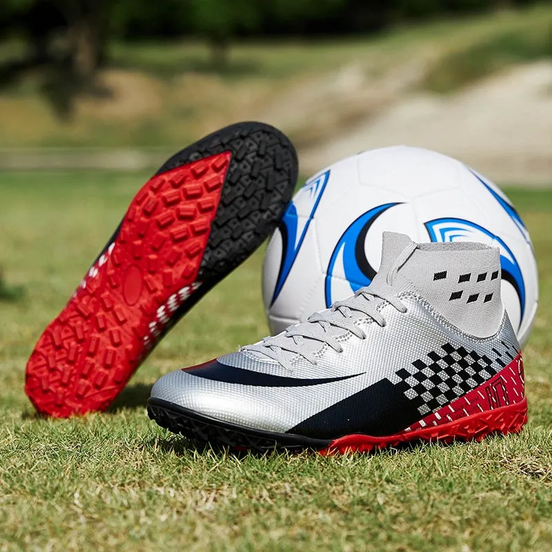 

Men's spiked soccer shoes high top broken nails men's soccer shoes lightweight sneakers indoor soccer shoes