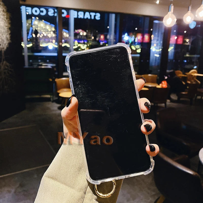 Противоударный прозрачный чехол с ремешком на запястье для телефона Google Pixel 2 3A 3 4A