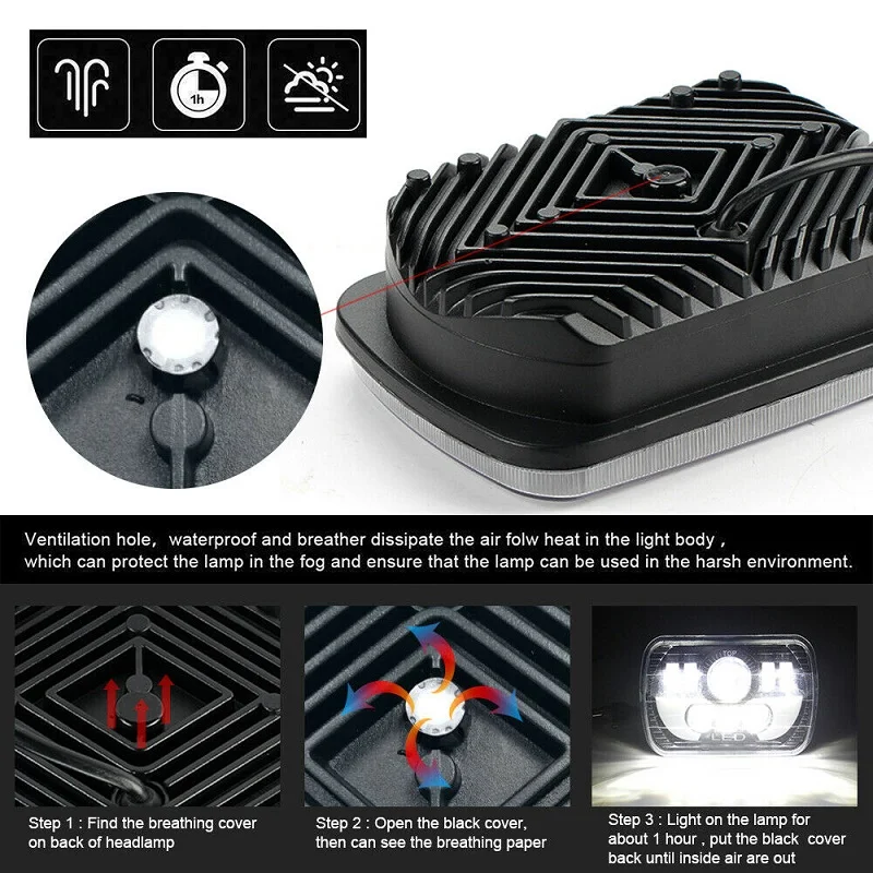 OKEEN 60 Вт прямоугольные 7 ''светодиодные фары 6052 6054 H5054 H6054 светодиодные DRL