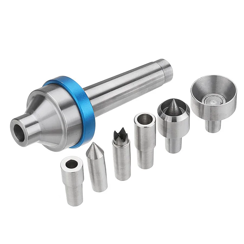 

Woodworking Interchangeable Live Center MT2 Morse Taper 2 Shank with 6pcs Interchangeable Center Live Points Wood Lathe Tool