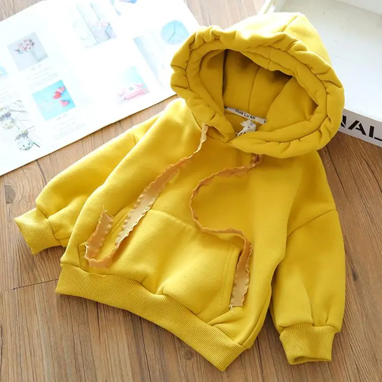 Зимнее платье для девочек с длинным рукавом и капюшоном повседневное плотное