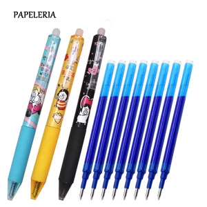 8 шт. стираемая гелевая ручка Набор 0,5 мм синие чернила Волшебная стираемая ручка Kawaii Маленькая пчела нейтральные ручки школьные офисные канцелярские принадлежности