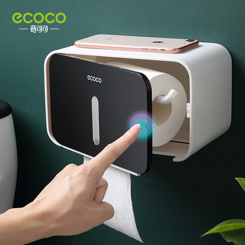 Водонепроницаемый рулон бумаги для ванной ECOCO без гвоздей коробка туалетной