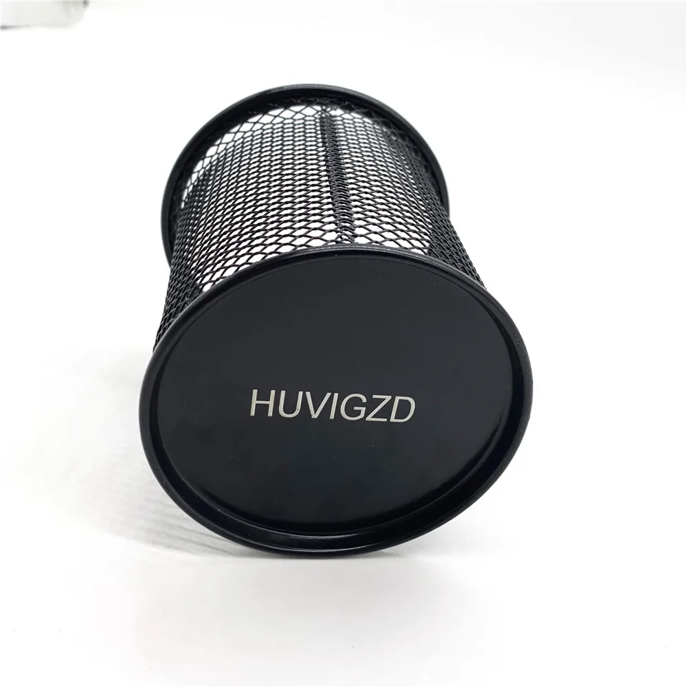 

HUVIGZD Round/Square Iron Mesh Pen Holder Office Desktop Pencil Stationery Box Case