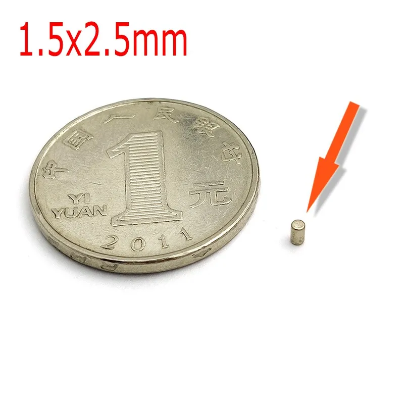 

20~500Pcs 1.5x2.5mm Small N35 Round Magnet 1.5*2.5 mm Neodymium Magnet Permanent NdFeB Super Strong Powerful Magnets 1.5x2.5 mm