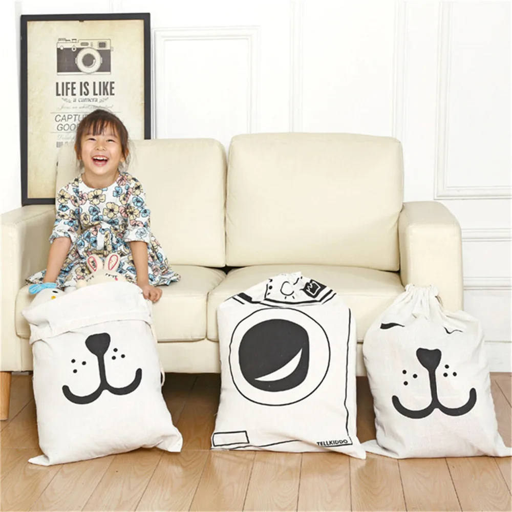 Большой мультфильм хлопок лен складной холст корзина детская комната Органайзер