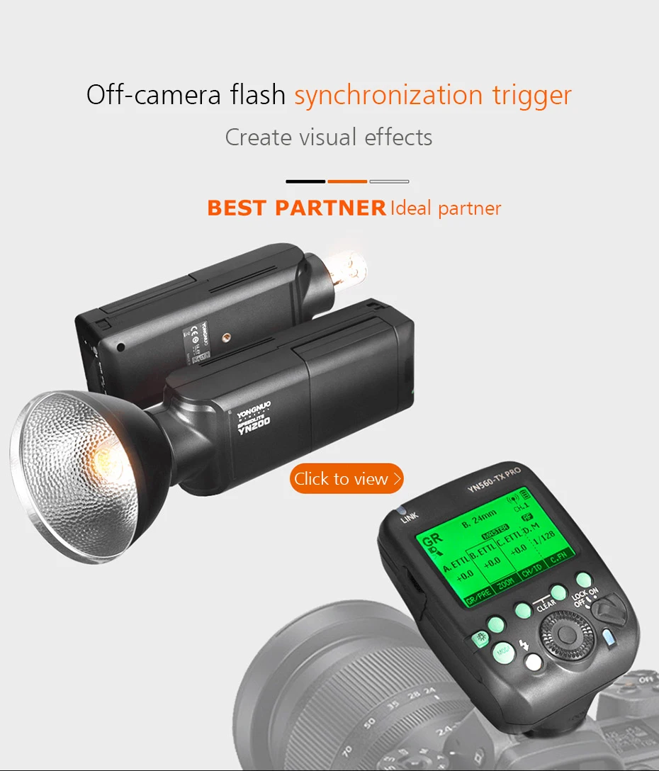 Светодиодная лампа для видеосъемки YONGNUO YN200 вспышка светильник ttl фотокамер Speedlite HSS 2,4G 200W Батарея с Тип usb C совместимый YN560-TX(II)/YN560-TX Pro/YN862 для Canon Камера