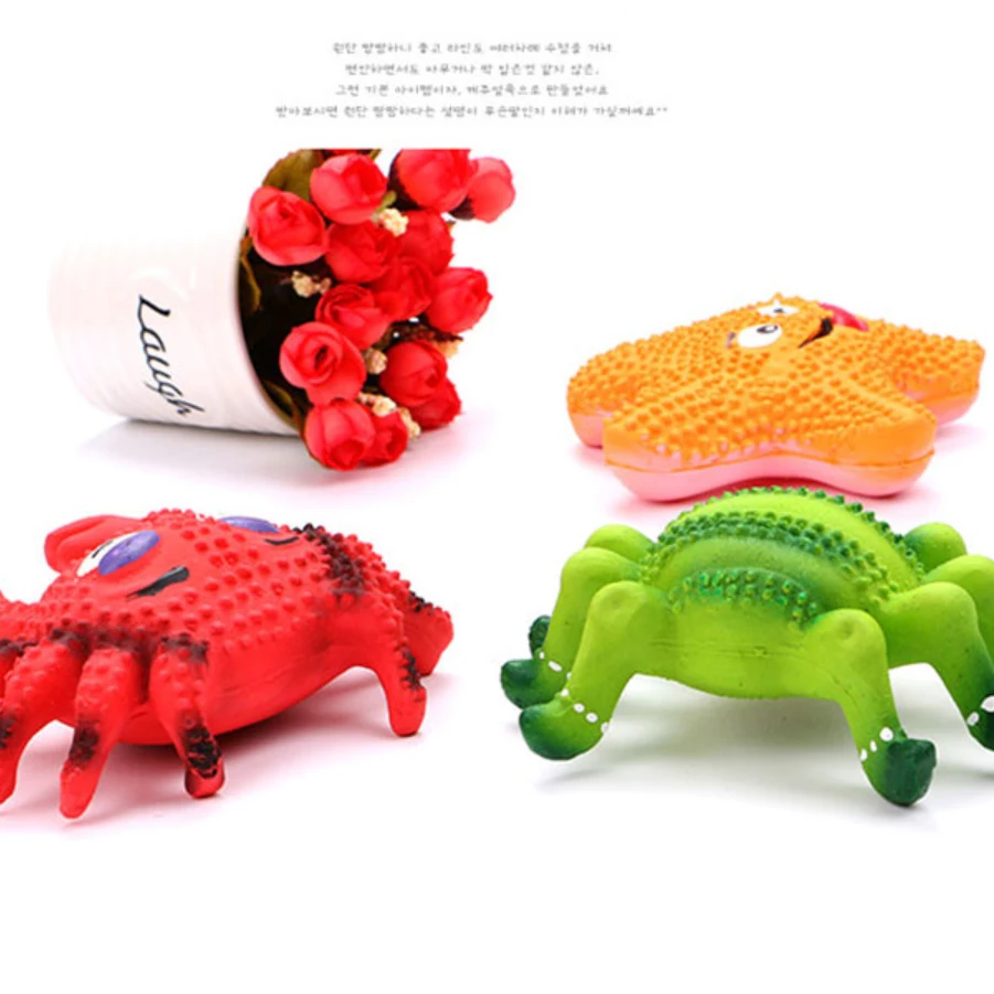 Собака игрушки Жвачки Экстра жесткий резиновый мяч Забавный интерактивный Краб