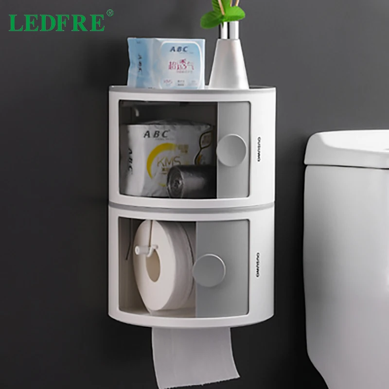 

LEDFRE Wall-mounted laminated household multifunctional waterproof rack storage tissue toilet roll paper holder LF71066