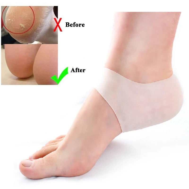 

2Pcs/1Pair Foot Chapped Care Tools Moisturizing Gel Socks for Pedicure Socks Anti Cracked Heel Silicone Insoles Cushion Pad