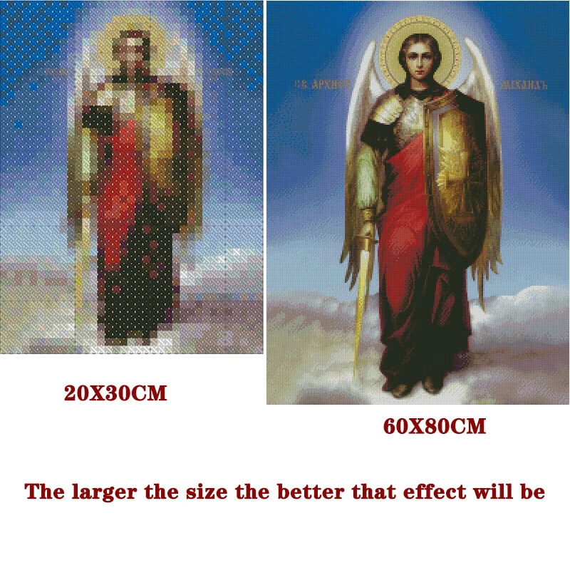 

DIY Diamond Painting Fighting Angel Diamond Embroidery Mosaic Religious Full Round Rhinestones Picture Home Decor Handwork Gift