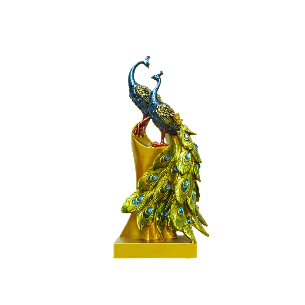 

Blue Desktop Adornment Resin Peafowl Desktop Ornament Resin Craft Desktop Adornment