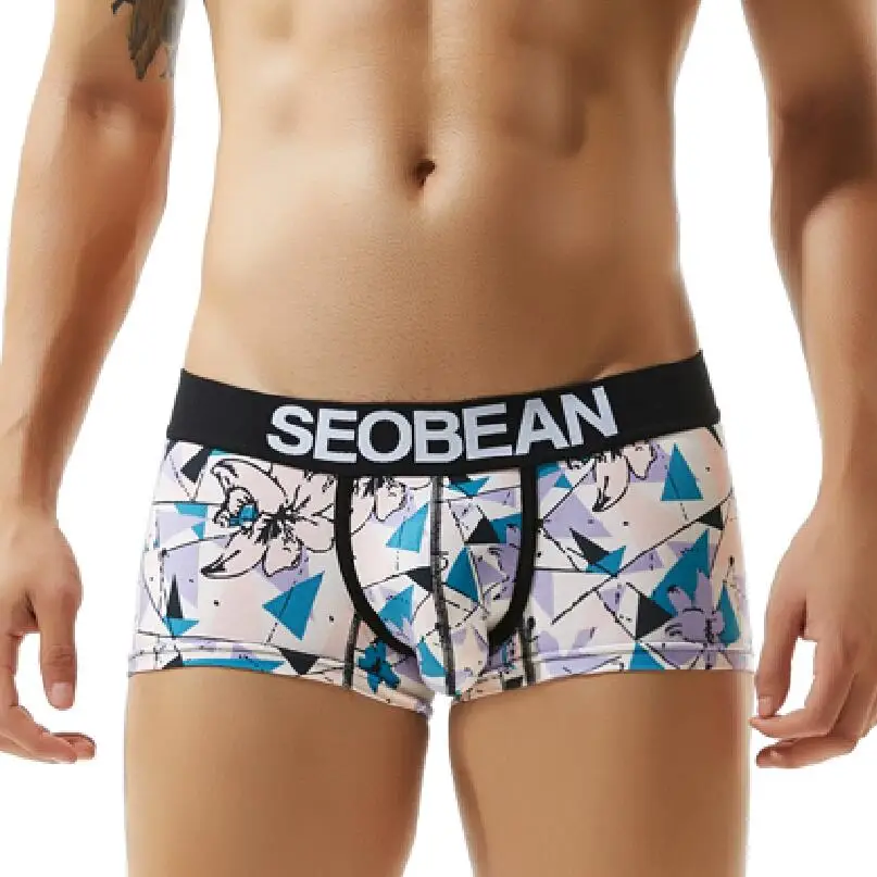 

New SEOBEAN Men's Boxer Underwear Cotton Sexy Men's Underwear Brand Boxer Sexy underwear