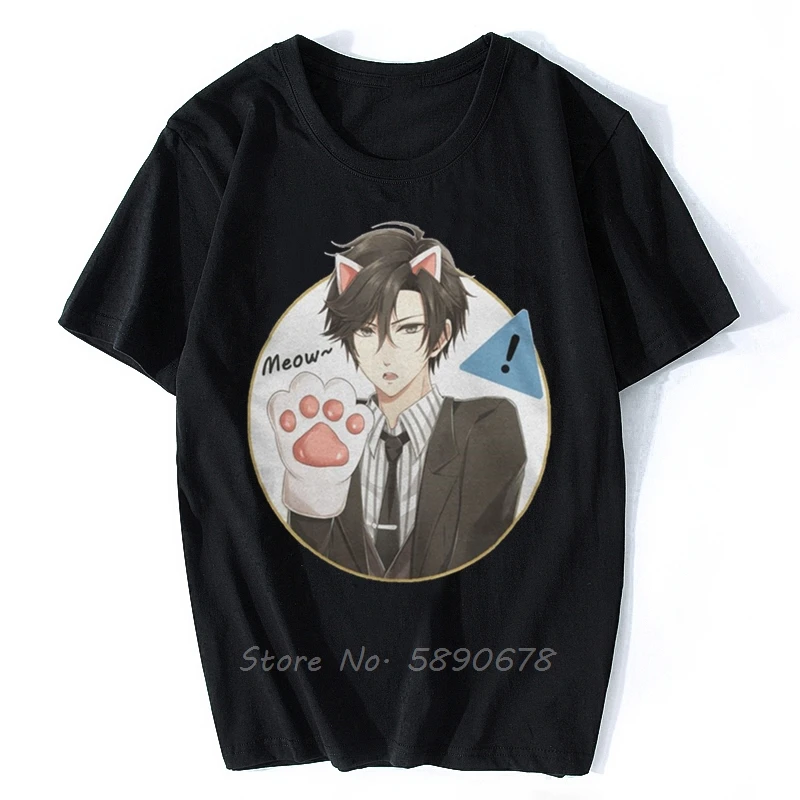 Jumin Мужская футболка caller id: мм BG Otome игра Crazy с короткими рукавами и круглым вырезом