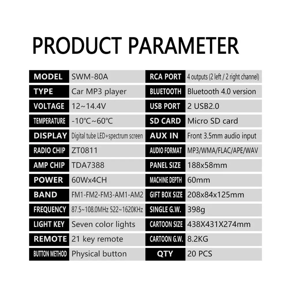 12V Single DIN Car Bluetooth Stereo MP3 Player Support APP Location To Find Voice Control Phone FM/AM Radio | Автомобили и