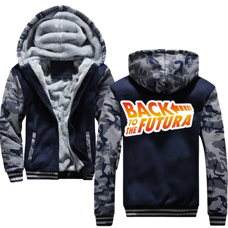 

New Hoodies Jacket Winter Thicken Men Casual Fleece Back to the futura Hoody Coat Sweatshirts Pullover clothes