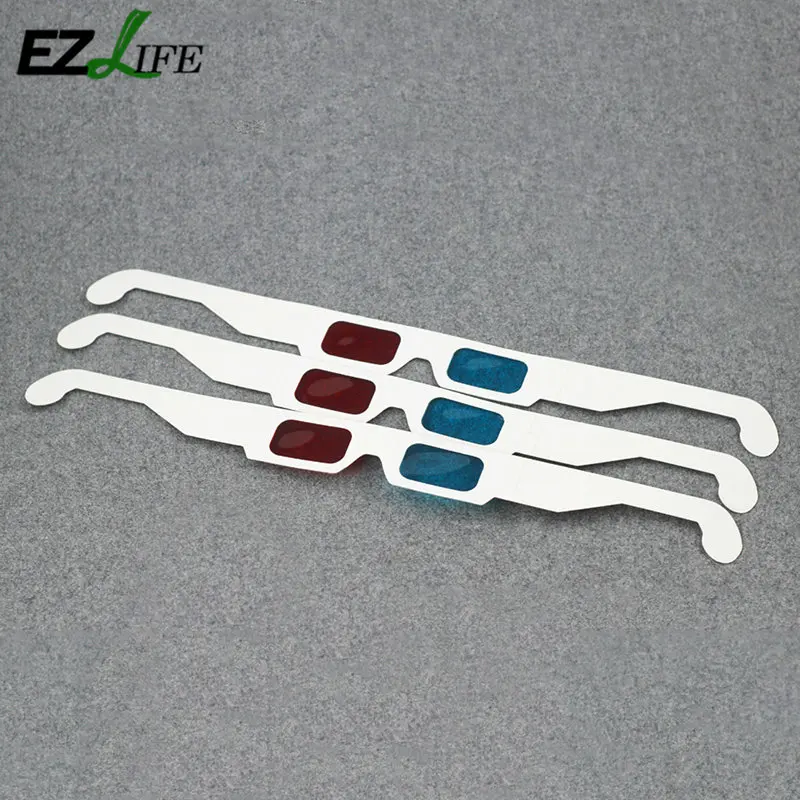 1x Universal Anaglyph Cardboard Paper Red Blue Cyan 3D Glasses For Movie Fast | Спорт и развлечения
