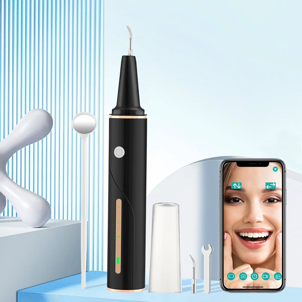 

Visual Ultrasonic Teeth Cleaner Dental Calculus Tartar Remover Scaler USB With LED Light Oral Tooth Cleaning Tool Kit
