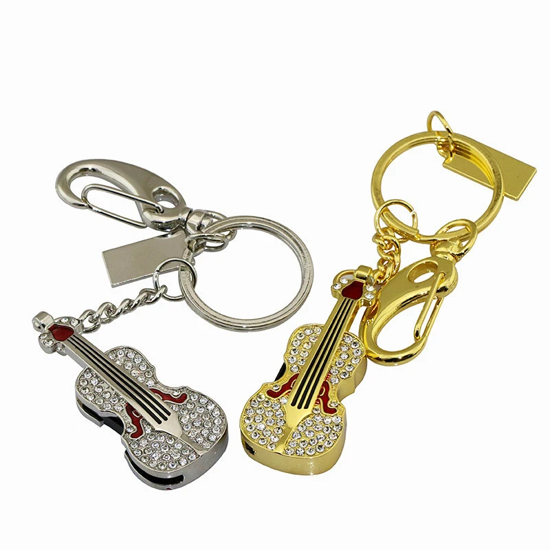 Металлический кристалл гитара USB флеш накопитель U диск 8GB Pen Drive 16GB 32GB Pendrive 64GB 128GB