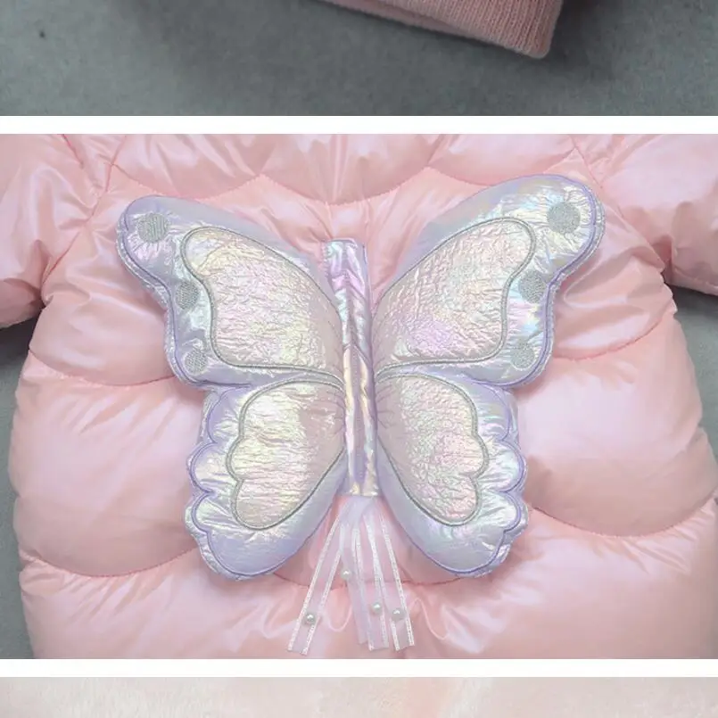 

Baby girls winter warm jackets 2-7T little kids hooded toddler clothes children windbreaker fleece inside thick cartoon snowsuit