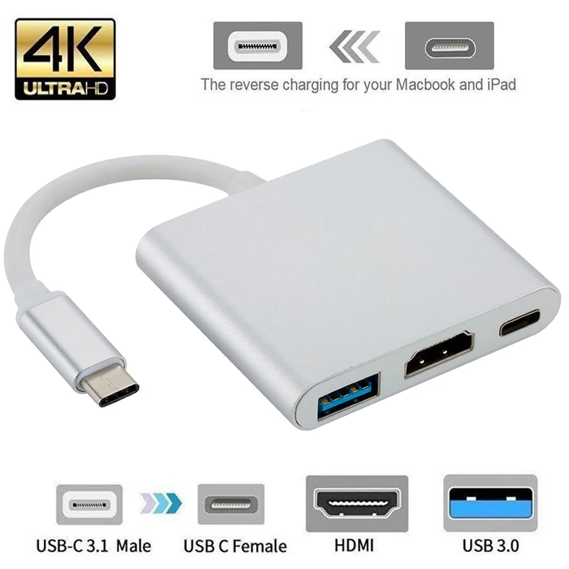 

USB C HUB to HDMI-compatible Converter USB 3.0 PD Charging USB3.1 Type C Hub to HDMI 4K For Apple Macbook Adapter Thunderbolt 3