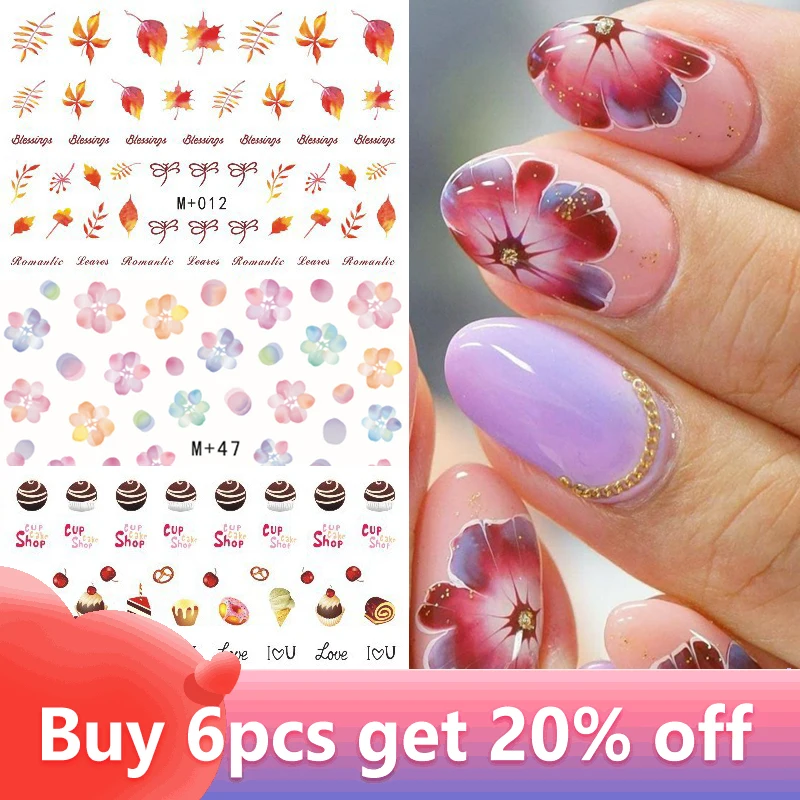 

1 шт Nail Art Наклейки Конфеты Кекс цветок переводятся с помощью воды, наклейки для маникюра DIY украшения искусства ногтя