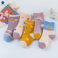 5 pairset cute cat cartoon baby girl socks winter thicken cotton toddler girl socks soft animal children socks kids miaoyoutong