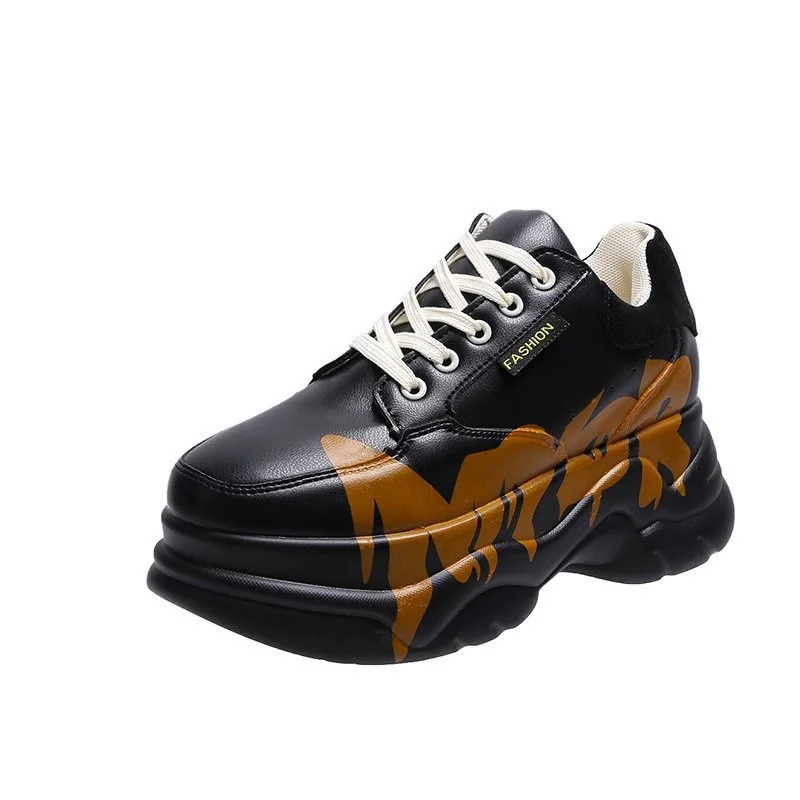 

Women's Sports Shoes Chunky Sneakers 2021 Casual Woman Shoes Graffiti Designer Cool Platform Vulcanized Footwear New Arrive