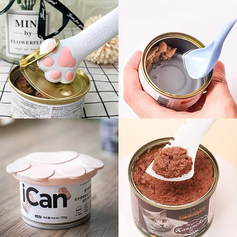 

Multifunction Pet Cat Canned Spoon Plastic Jar Opener Kitten Puppy Feeding Food Scoop Cat Dog Feeder Shovel Pets cats Tableware