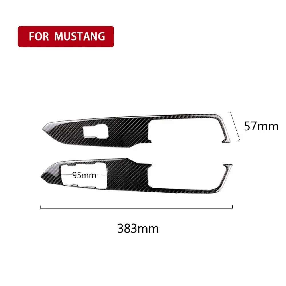 

For Ford Mustang 2015 -2019 Airspeed Carbon Fiber Car Window Control Switch panel Decor Frame Cover Car Styling Sticker